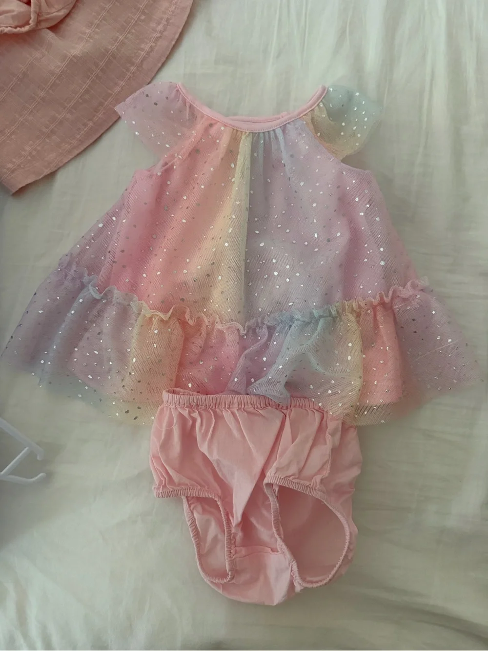 GAP Baby Pink & Pastel Rainbow Dress Set